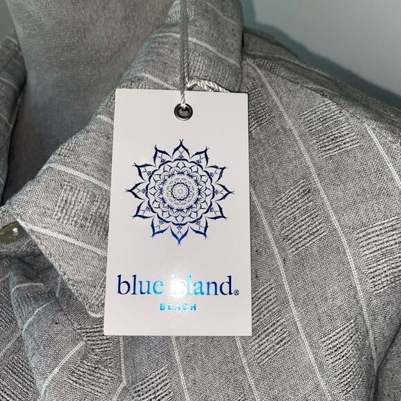 BLUE ISLAND WOMEN 'S LONG SLEEVE LOSE FIT BUTTON DOWN DRESS SIZE L - Picture 6 of 11